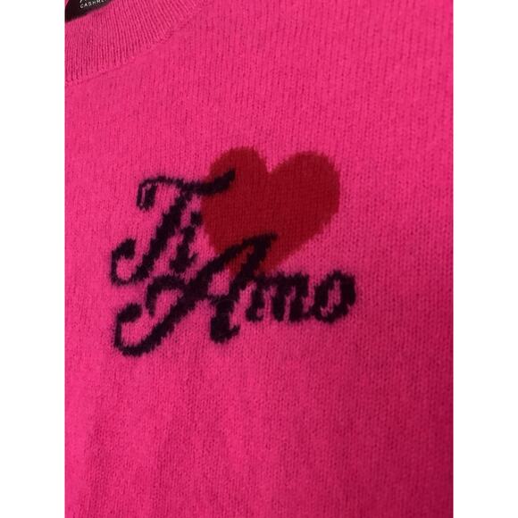 Aqua Cashmere Ti Amo Crew Neck Pink 100% Cashmere Sweater Size XS Exclusive - Picture 3 of 13